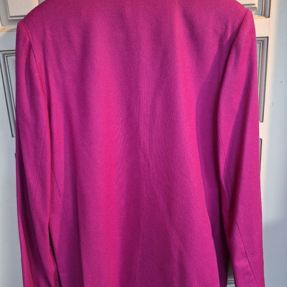 Vintage Wool Blazer Magenta Sz12 Lined Dbl Button Closure Pockets Never Worn - Picture 2 of 10